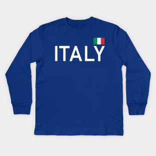 Italy Flag Italia Italian Italiano Sports Kids Long Sleeve T-Shirt